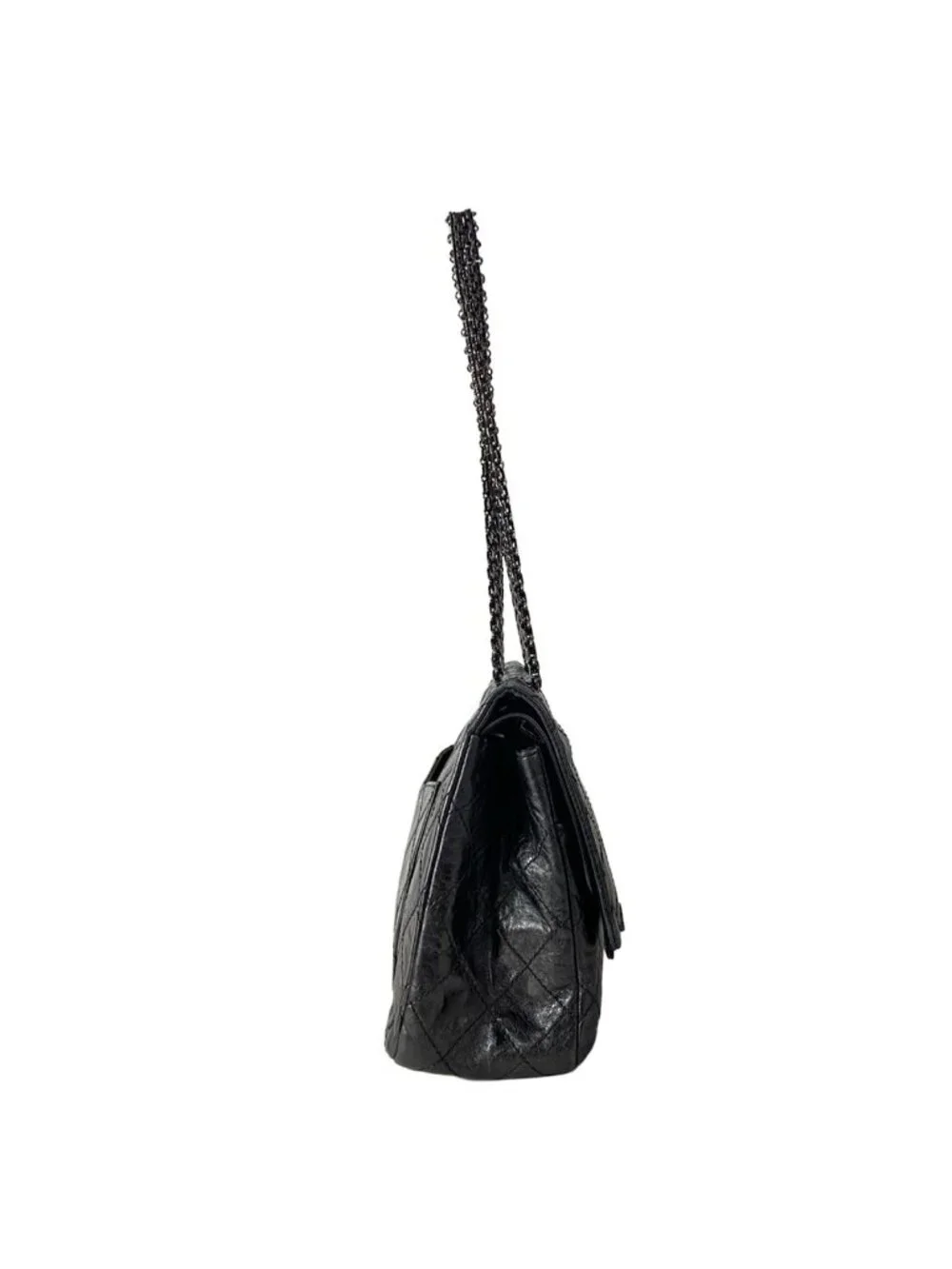 Chanel Shoulder Bag 2.55 Quilted Black Mademoiselle Chain Double Flap